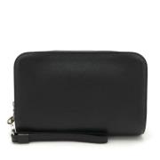 Pre-owned Leather clutches Louis Vuitton Vintage , Black , Heren