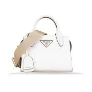 Garnet leren dames schoudertas Prada , White , Dames