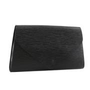 Pre-owned Leather clutches Louis Vuitton Vintage , Black , Dames