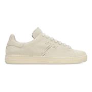 Suede Sneakers met Ronde Neus Tom Ford , White , Heren