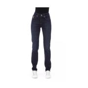 Blauwe Katoenen Dames Jeans Baldinini , Blue , Dames