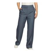 Blauwe Pin Gestreepte Broek 2-Biz , Blue , Dames