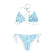 Bloemen Bikini Set met Striksluiting MC2 Saint Barth , Blue , Dames