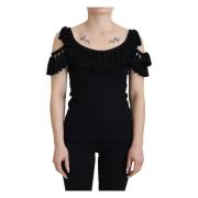 Zwarte Katoenen Tanktop Blouse Dolce & Gabbana , Black , Dames