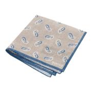 Paisley Print Linnen Zakdoek Boggi Milano , Beige , Heren