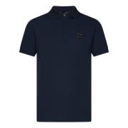 Blauw Poloshirt Stijlvol Metalen Logo Dolce & Gabbana , Blue , Heren