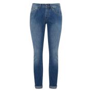 Denim Skinny Jeans met Stretchkatoen Dondup , Blue , Heren