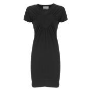 Zwarte Katoenen Jurk met Hartdetail Coperni , Black , Dames