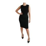 Elegante Zwarte Kant Bodycon Jurk Dolce & Gabbana , Black , Dames