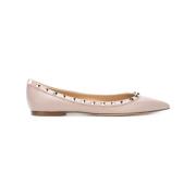 Poederroze Rockstud Platte Schoenen Valentino Garavani , Pink , Dames