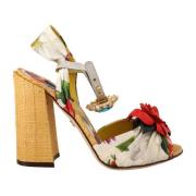 Multicolor Kristalversierde Sandalen met Hoge Hak Dolce & Gabbana , Mu...