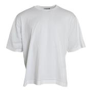 Wit Luxe T-shirt met Ronde Hals Dolce & Gabbana , White , Heren