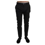 Elegante Zwarte Formele Wollen Broek Dolce & Gabbana , Black , Heren