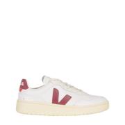 Traced Leather Sneakers in Extra White/Marsala Veja , White , Dames