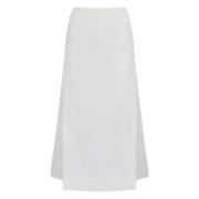 Wijd Uitlopende Witte Rok Nylon Elastische Taille Liviana Conti , Whit...