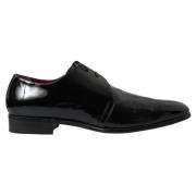 Elegante Zwarte Lakleren Formele Schoenen Dolce & Gabbana , Black , He...