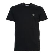 Slim Fit Logo Patch T-Shirt Stone Island , Black , Heren