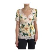 Elegante Bloemen Zijden Blouse Dolce & Gabbana , Multicolor , Dames