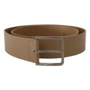 Luxe Beige Leren Riem met Zilveren Gesp Dolce & Gabbana , Beige , Here...