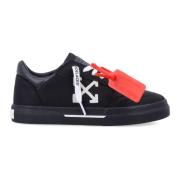 Witte Vulcanized Katoenen Sneakers Vrouwen Off White , Black , Dames