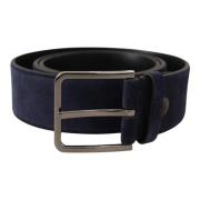 Marine Elegant Fluweel Leren Riem Dolce & Gabbana , Blue , Heren