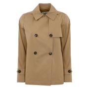 Kameel Katoenen Trenchcoat met Capuchon Herno , Brown , Dames