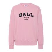 Sportieve Sweatshirt met Slimme Borduursels Ball , Pink , Dames