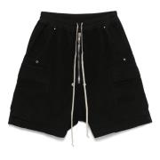 Cargo Shorts Zwart Elastische Taille Italië Rick Owens , Black , Heren