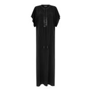 Zwarte Zijden Kaftan Jurk Elegante Stijl Tom Ford , Black , Dames