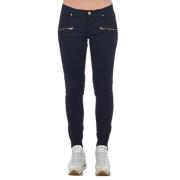 Zwarte Biker Stretch Denim Jeans Frankie Morello , Black , Dames