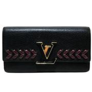 Pre-owned Leather wallets Louis Vuitton Vintage , Black , Dames