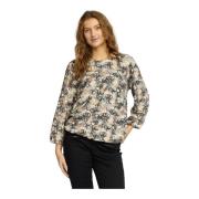 Circle Mix Blouse met lange mouwen 2-Biz , Multicolor , Dames