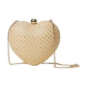 Hart Riet Clutch Tas met Ketting Twinset , Yellow , Dames