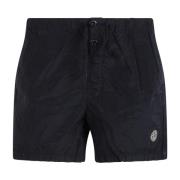 Metalen Nylon Zwemshorts Stone Island , Black , Heren