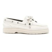 Suede Penny Loafers met Glanzende Aglets Brunello Cucinelli , White , ...