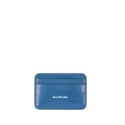 Blauwe Leren Kaarthouder Acne Studios , Blue , Dames