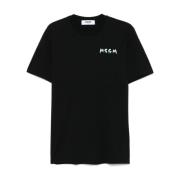 Zwart Crew Neck T-shirt Msgm , Black , Heren