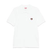 Witte Polo Shirt Geribbelde Manchetten Kenzo , White , Heren