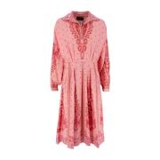 Bloemen Paisley Midi Jurk Etro , Pink , Dames