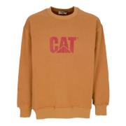 Big Cat Logo Crewneck Sweatshirt CAT , Brown , Heren