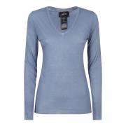 Heldere Blauwe Katoenen T-shirts en Polo's Avant Toi , Blue , Dames