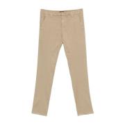 Beige Broek met Voorknoopsluiting Dondup , Beige , Heren