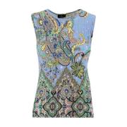 Bloemen Geometrische Geribbelde Gebreide Top Etro , Multicolor , Dames