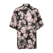 MultiColour Semi-Transparante Korte Mouw Shirt Dries Van Noten , Multi...