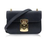 Leren Dames Schoudertas met Druksluiting Miu Miu , Black , Dames