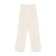 Beige Broek met Voorkant Drukknop Patrizia Pepe , Beige , Dames