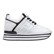 Leren Vetersneakers met Suède Inzetstukken Hogan , White , Dames