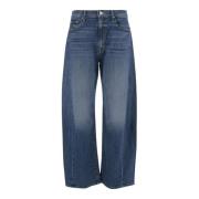 Wijde Pijp Stretch Denim Jeans Mother , Blue , Dames