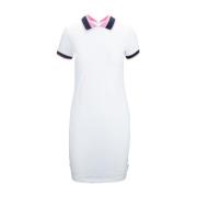 Polo Jurk met Korte Mouwen en Knoop Colmar , White , Dames