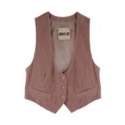 Mouwloos katoenen knoopvest voor dames Aniye By , Pink , Dames